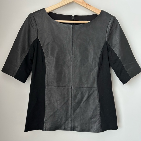Banana Republic Tops - Banana Republic Genuine Leather And Knit Top
